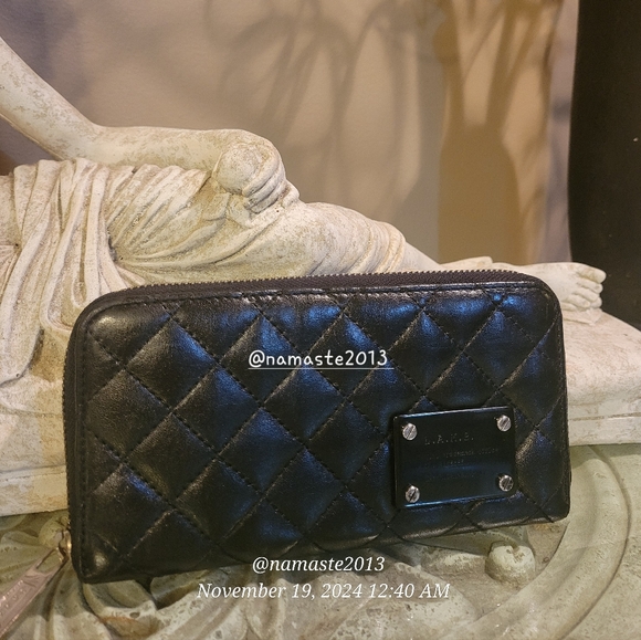 L.A.M.B. Gwen Stefani Leather Quilted Wallet Luxury Designer Vintage Celeb #62 - Picture 2 of 13